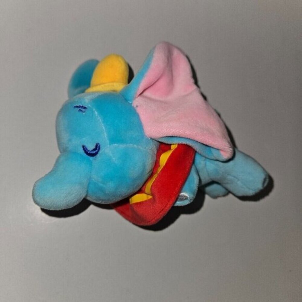 Disney Store Mini Cuddleez Blue Dumbo Plush 6" Long Stuffed Animal Toy Lovey